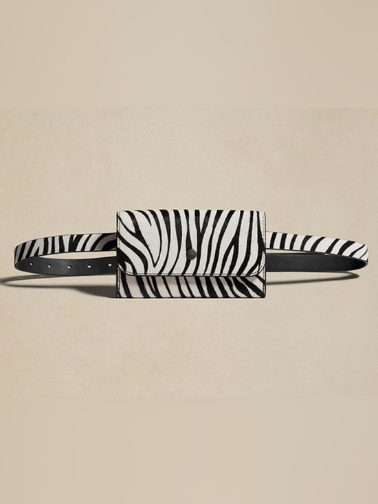 Banana Republic Handbags - Banana Republic Zebra Haircalf Leather Belt Bag